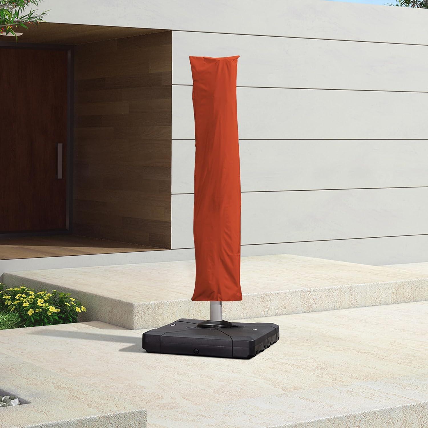 image:imagePURPLE LEAF Patio Umbrella Parasol Cover UV Resistant Outdoor Offset Cantilever Umbrella Cover with Zipper and Rod Navy BlueBrick Red
