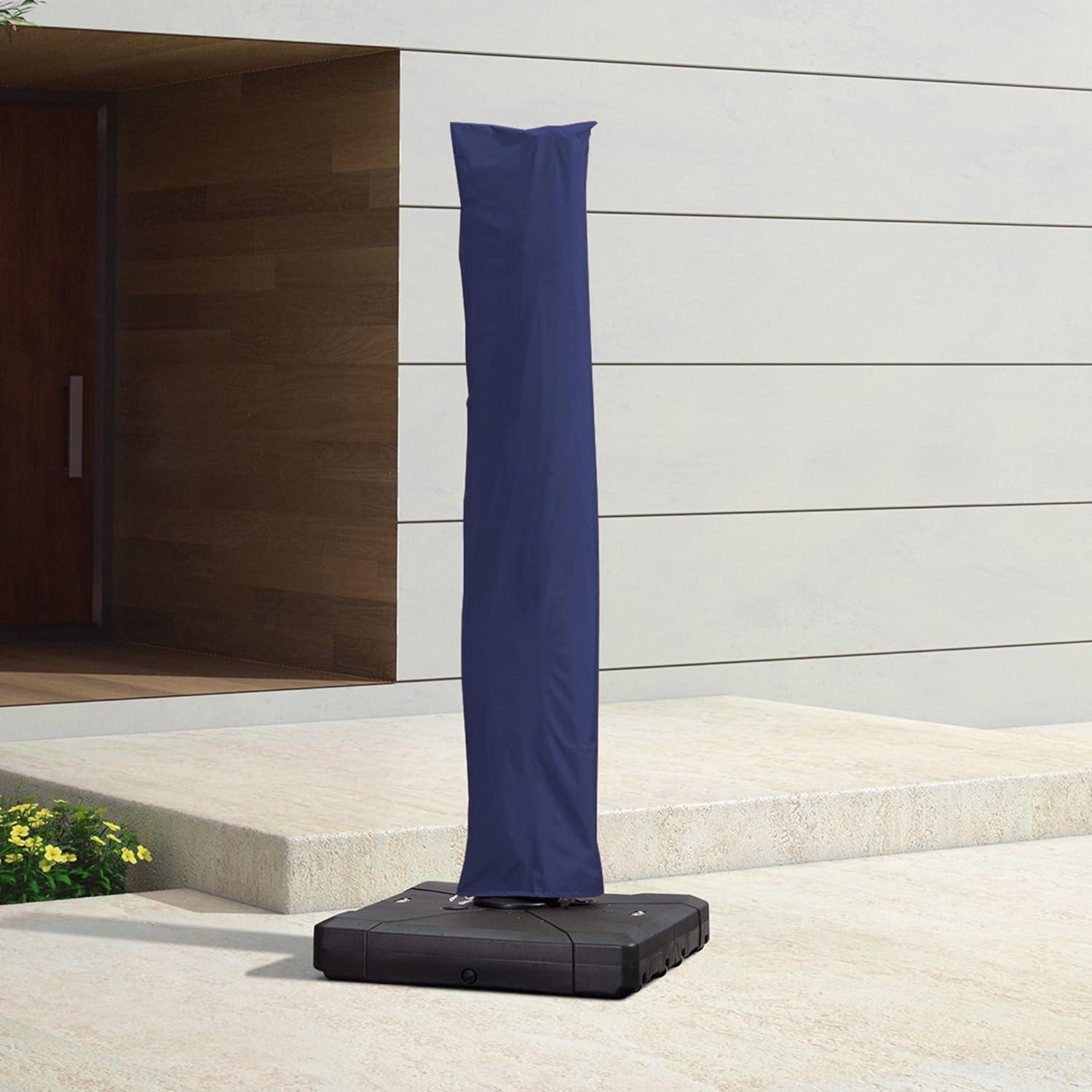 image:imagePURPLE LEAF Patio Umbrella Parasol Cover UV Resistant Outdoor Offset Cantilever Umbrella Cover with Zipper and Rod Navy BlueNavy Blue