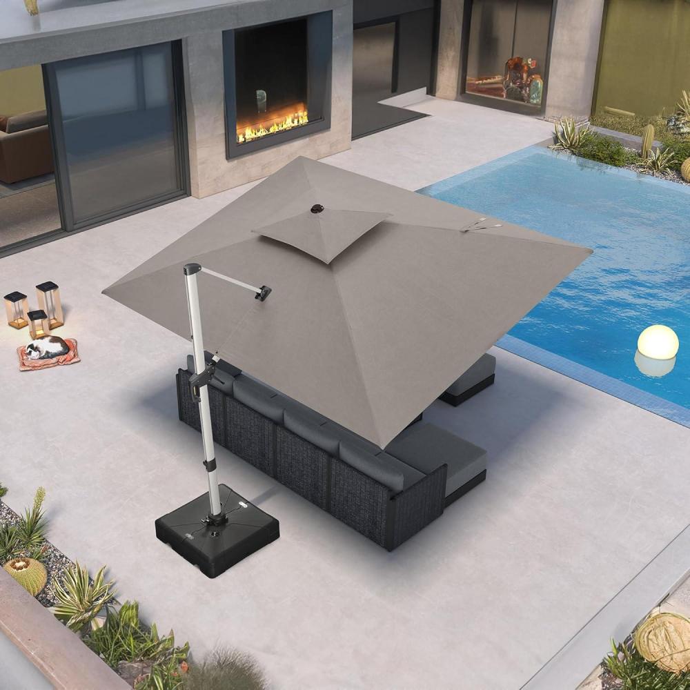image:imagePURPLE LEAF 10 X 13 Patio Umbrella Outdoor Rectangle Umbrella Large Cantilever Umbrella Windproof Offset Heavy Duty Sun for Garden Deck Pool Patio BeigeCast Ash