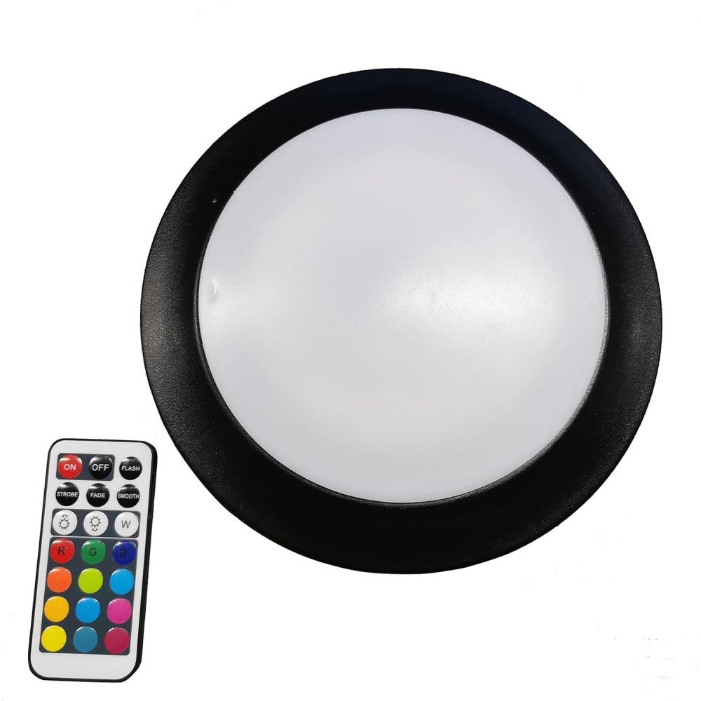 image:imagePURPLE LEAF Patio Umbrella Light with Remote Control 12 Color Brightness for Patio Umbrellas Camping Tents or Outdoor Use Black