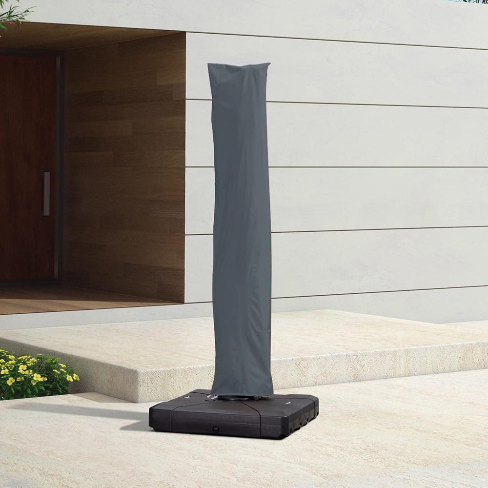 image:imagePURPLE LEAF Patio Umbrella Parasol Cover UV Resistant Outdoor Offset Cantilever Umbrella Cover with Zipper and Rod Navy BlueGrey
