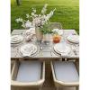 image:imagePURPLE LEAF 11 Pieces Outdoor Dining Set AllWeather PE Rattan Outdoor Patio Furniture Set with All Aluminum Frame Rectangular Table and Chairs Set for Lawn Garden Backyard Deck ChampagneChampagne Square Backrest