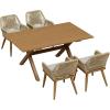 image:imagePURPLE LEAF 11 Pieces Outdoor Dining Set AllWeather PE Rattan Outdoor Patio Furniture Set with All Aluminum Frame Rectangular Table and Chairs Set for Lawn Garden Backyard Deck ChampagneTeak Square Backrest