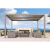 image:imagePURPLE LEAF Louvered Pergola 12  24 Outdoor Hardtop Gazebo Adjustable Aluminum Sun Shade for Deck Garden Backyard Patio Retractable Roof CanopyAluminum