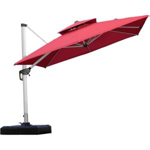 PURPLE LEAF 10′ X 13′ Patio Umbrella Outdoor Rectangle Umbrella Large Cantilever Umbrella Windproof Offset Heavy Duty Sun for Garden Deck Pool Patio, Beige(Terra)