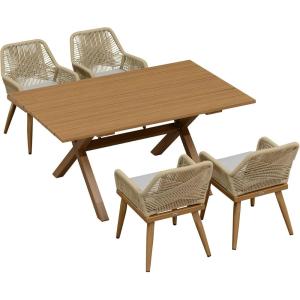 PURPLE LEAF 11 Pieces Outdoor Dining Set All-Weather PE Rattan Outdoor Patio Furniture Set with All Aluminum Frame Rectangular Table and Chairs Set for Lawn Garden Backyard Deck, Champagne(Teak Square Backrest)