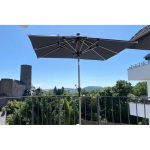 PURPLE LEAF 6′ x 9′ Rectangle Outdoor Umbrella for Patio with Tilt Adjustment, Patio Table Umbrella for 3 Year Fade Resistant, Aluminum Pool Market Umbrella for Deck, Garden, Patio, Poolside or Lawn(Grey)