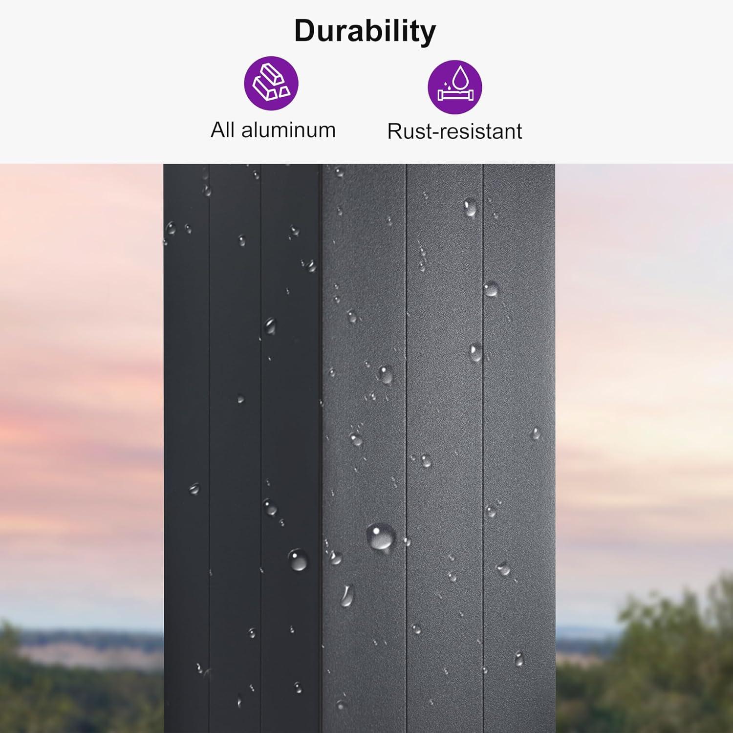 image:imagePURPLE LEAF Louvered Pergola 94AS 11 x 14 Outdoor Aluminum Pergola with Adjustable Roof for Deck Backyard Garden Grey Hardtop GazeboAluminum Aluminum Shutter Wall