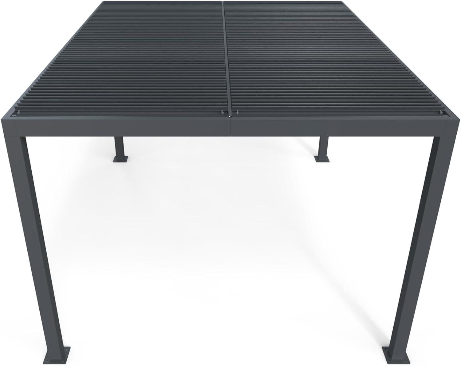 image:imagePURPLE LEAF Louvered Pergola 94AS 11 x 14 Outdoor Aluminum Pergola with Adjustable Roof for Deck Backyard Garden Grey Hardtop GazeboAluminum